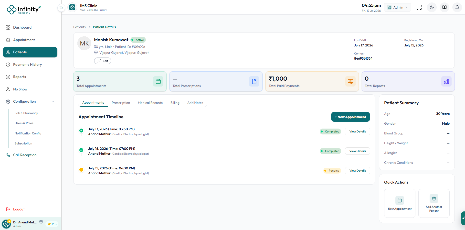 360° Patient Profile & Health Summary